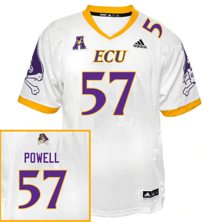Men #57 Jaquaez Powell ECU Pirates College Football Jerseys Sale-White